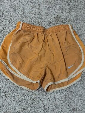 Nike Women’s Orange Athletic Running Shorts with Cream Trim